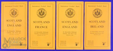1935-1951 Scotland Home Rugby Programmes (4): The standard Neat yellow 8pp Murrayfield issues v