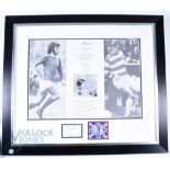 1993 23 ½" x 20 ½" Framed and glazed montage of George Best, Rodney Marsh and Wilf McGuinness,