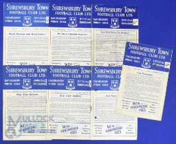 1958/59 Shrewsbury Town Div. 4 home match programmes v Walsall, Darlington, Northampton Town,