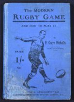 1908 Modern Rugby and How To Play It: Gwyn Nicholls Rugby Book: sought-after slim blue hardback