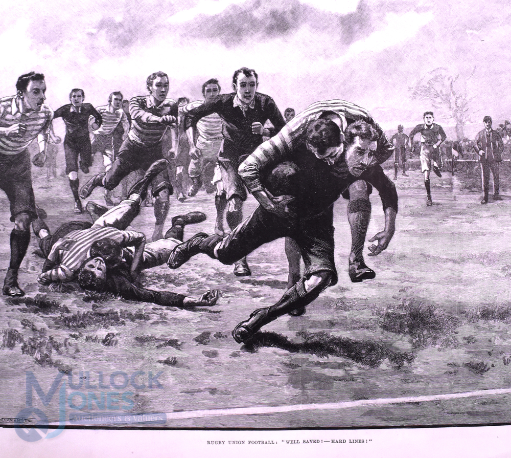 1874 on, Vintage Rugby Prints from English Periodicals (6): Lovely selection inc some of the largest - Image 6 of 6