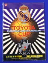 1998 European/South American Cup final in Tokyo, Real Madrid v Vasco De Gama match programme;