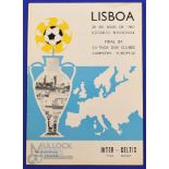 1967 European Cup final match programme Glasgow Celtic v Inter Milan match programme at Lisbon 25