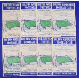 1959/60 Bolton Wanderers home match programmes full league season (21), plus Bury (FAC replay)