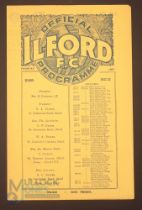 Pre-War 1932/1933 Ilford v Nunhead Isthmian League 4 page match programme 19 November 1932; fair/