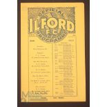 Pre-War 1932/1933 Ilford v Nunhead Isthmian League 4 page match programme 19 November 1932; fair/