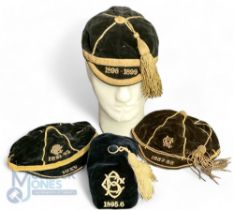 Rugby Football Team / School / College Caps Victorian velvet & gold braid for 1887-88 HCC, 1891-92