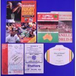 Llanelli etc Mostly Signed Rugby Programmes etc (6): v Australia, World Cup Holders, beaten 1992,