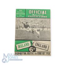 1950 Amateur international match programme N. Ireland v England 4 February 1950 at Windsor Park;