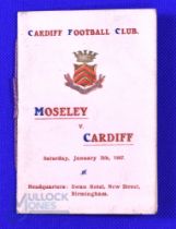 V Rare Cardiff to Moseley 1907 Itinerary Booklet: Lovely small part-embossed threaded 8pp card for