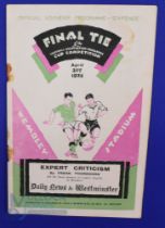 1928 FA Cup Final Blackburn Rovers v Huddersfield Town match programme 21 April 1928 at Wembley;