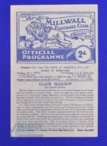 1948/49 Millwall v Celtic friendly match programme at The Den 28 April 1949; 4 pager, team changes