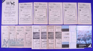 1952-1958 plus signed 1990 Cardiff Rugby Programmes (18): v S Africa 1960, Barbarians 1957 and