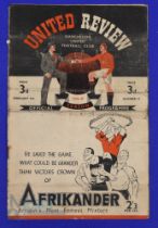 1946/47 Manchester Utd v Stoke City Div. 1 match programme Wednesday 5th February 1947, attendance