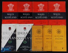 1948-1960 Scotland H and A Rugby Programmes (9): v England 1948 (h) and 1955 and 59 (a), v Ireland