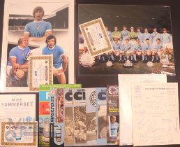 Manchester City memorabilia; Sporting Legend montage edition featuring photos of Colin Bell and