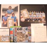 Manchester City memorabilia; Sporting Legend montage edition featuring photos of Colin Bell and