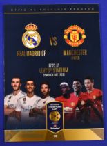 2017 Manchester Utd USA Tour match programme Real Madrid v Manchester Utd 23 July 2017 at Levi's
