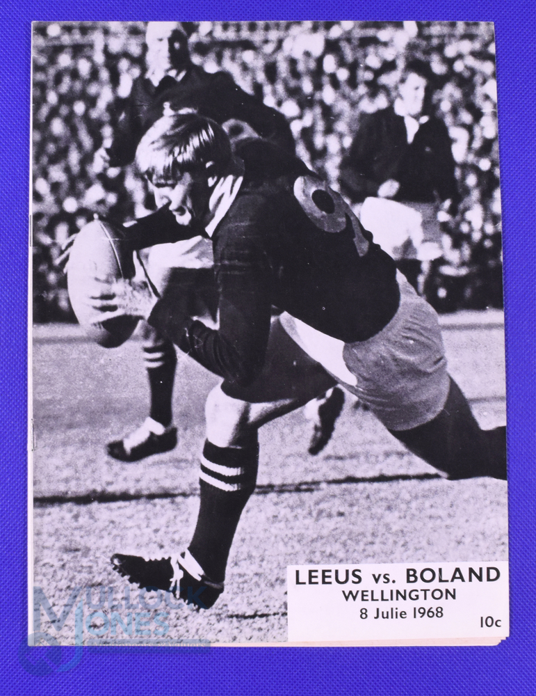 1968 British and I Lions Rugby Programme v Boland: At Wellington, 8/7/68. Great Dawie De Villiers