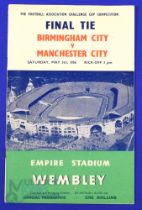 1956 FAC final Manchester City v Birmingham City match programme 5 May 1955; overall good. (1)