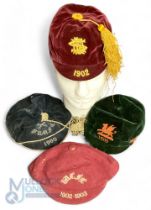Rugby Football Team / School / College Caps Edwardian velvet and gold braid for 1900 Cross Keys
