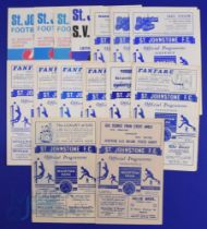 Selection of St. Johnstone home match programmes to include 1955/56 Dundee Utd, 1959/60 Albion