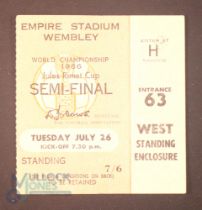 1966 World Cup Semi-Final match Ticket England v Portugal 26 July 1966 at Wembley; fair. (1)