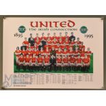 1893-1995 Manchester United 'The Irish Connection' Colour Football Print features players throughout