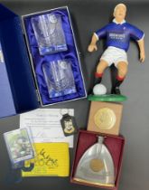 Rangers FC Memorabilia to include pair of Whiskey Glasses League Champions 1997, 125 Years 1873-1998