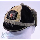 1910-11 Cardiff RFC Velvet Rugby Honours Cap: Great example of the distinctive rugby cap of