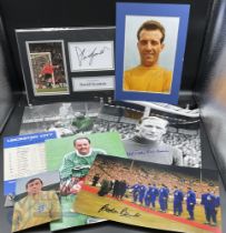 Selection of autographed coloured photographs of Football Goalkeepers to include Gil Merrick, Gordon