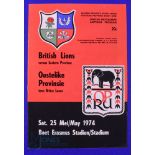 1974 British and I Lions v Eastern Province Rugby Programme: At Port Elizabeth. 20pp, excellent