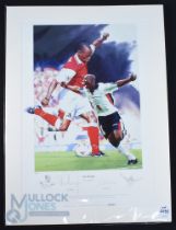 Ian Wright, England and Arsenal Autographed Limited Edition Artist Proof Colour Print 38/50AP, by