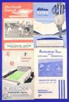 1955/56 Manchester Utd away programmes v Sheffield Utd, Aston Villa, WBA, Huddersfield Town;