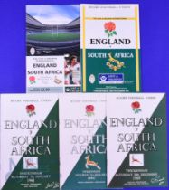 1952-1995 England v South Africa Rugby Programmes (5): Issues from 1952 (first international