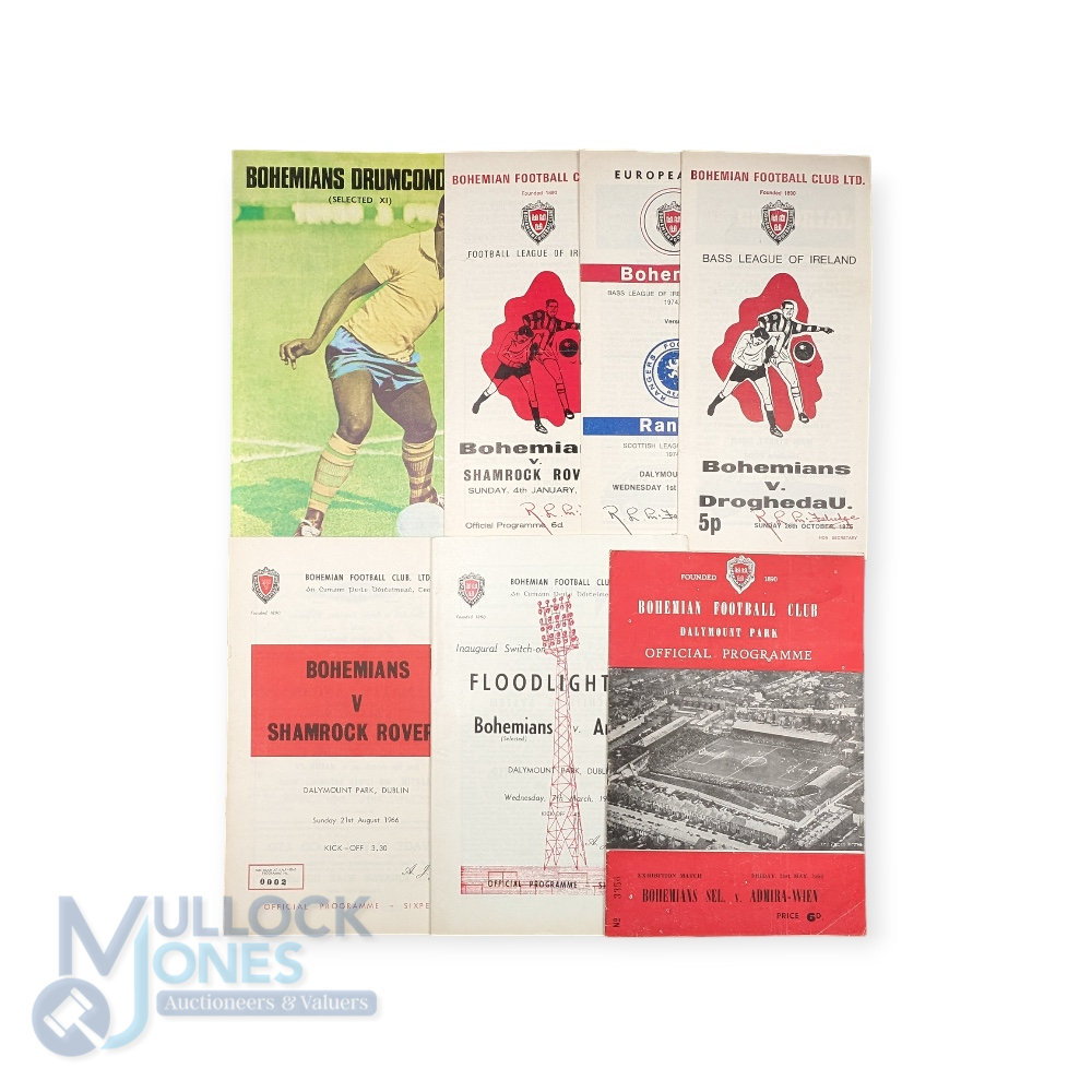 Selection of Bohemian FC home match programmes 1953/54 Admira Vienna (friendly), 1961/62 Arsenal ( - Image 2 of 2