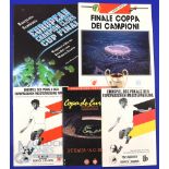 European Cup finals 1988 PSV Eindhoven v Benfica, 1989 AC Milan v Steaua Bucharest, 1990 AC Milan