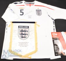 1st June 2007 England v Brazil No 5 King Short sleeve Shirt (XL) signed by John Terry No 6
