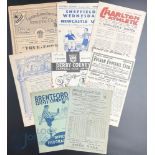 Selection of 1940s Football Programmes to include 1948 Senior Charity Cup Final Shrewsbury Town,