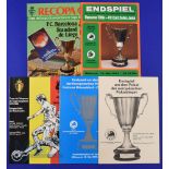 Selection of European Cup Winners Cup final match programmes to include 1975 Dinamo Kiev v