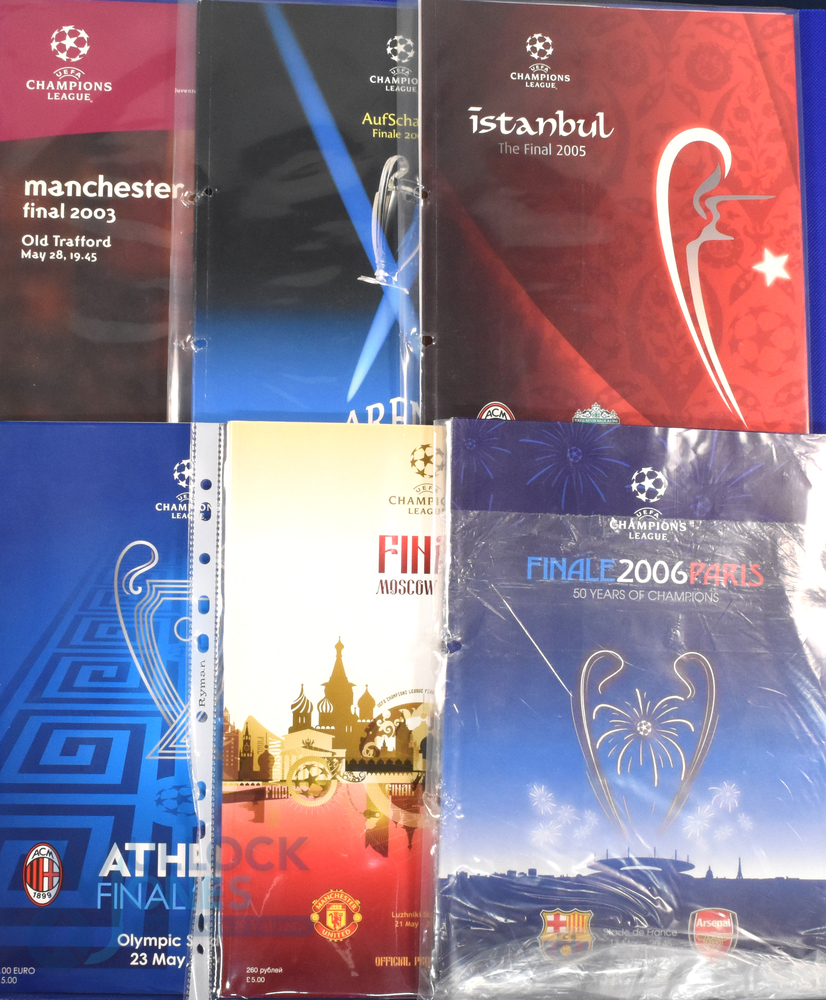 Champions League Cup finals 2003 Juventus v AC Milan, 2004 Porto v Monaco, 2005 Liverpool v AC