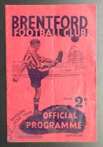 Brentford v Preston North End 7th April 1939 football programme, light pocket folds, no writing good