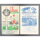 1949-50 Fulham v Wolverhampton Wanderers 20th August 1949 football programme, together with 1952-