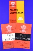 1963/1966 Wales Home Rugby Programmes 93): v England ('Big Freeze') and v New Zealand (lost 6-0),