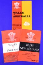1963/1966 Wales Home Rugby Programmes 93): v England ('Big Freeze') and v New Zealand (lost 6-0),