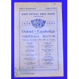 1935 Varsity Match Rugby Programme: Obolensky on an Oxford wing, Wooller and Cliff Jones for