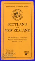 Scarce 1935 Scotland v New Zealand Rugby Programme: Standard Murrayfield slim orange 8pp issue, NZ