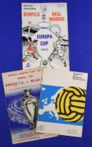 European Cup final match programmes 1961 Benfica v Barcelona (Berne), 1962 Benfica v Real Madrid (