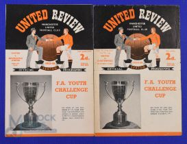 1955/56 FA Youth Cup final Manchester Utd Youth v Chesterfield Youth 30 April 1956, 4 pager; plus