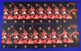 2001/02 Manchester Utd football match menus for VIP Guests in the Europa Suite v Leicester City,
